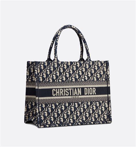 CHRISTIAN DIOR Oblique Medium Book Tote Blue Multicolor 